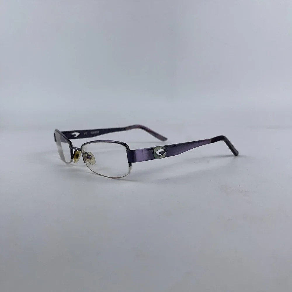 Guess GU2215‎ PUR Women's Eyeglasses Frame Purple Metal Half Rim 51-18-135 mm
